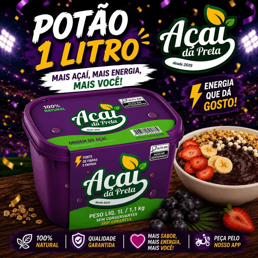 Potão de açaí de 1 litro